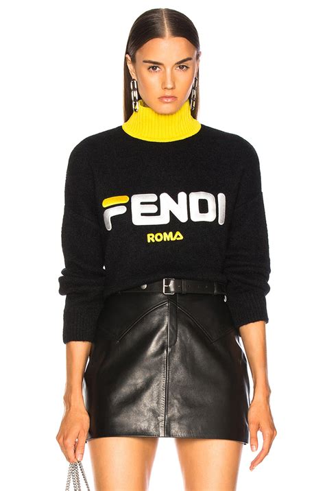 all black fendi sweater|Fendi oversized sweater.